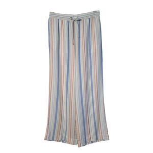 Rafaella Striped Linen Blend Pull On Pants Size Medium colorful wide leg